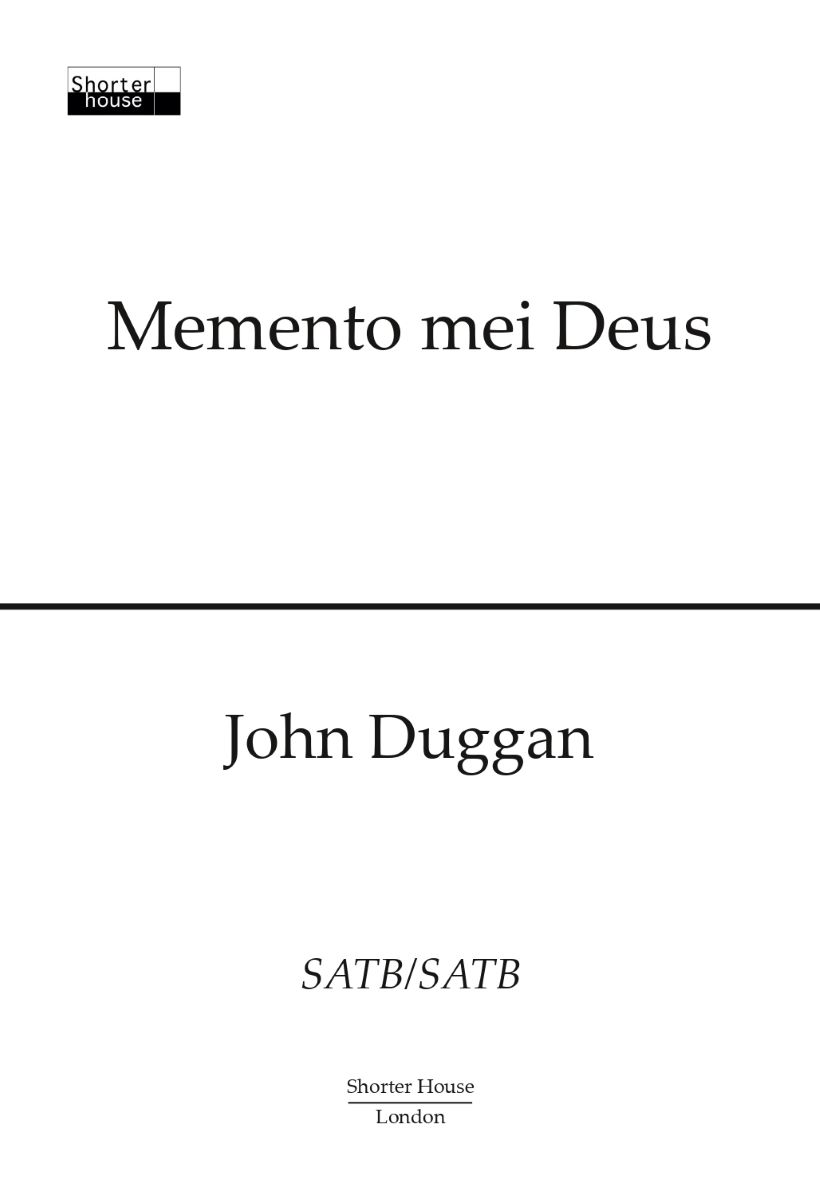 Score of Memento mei, Deus by John Duggan